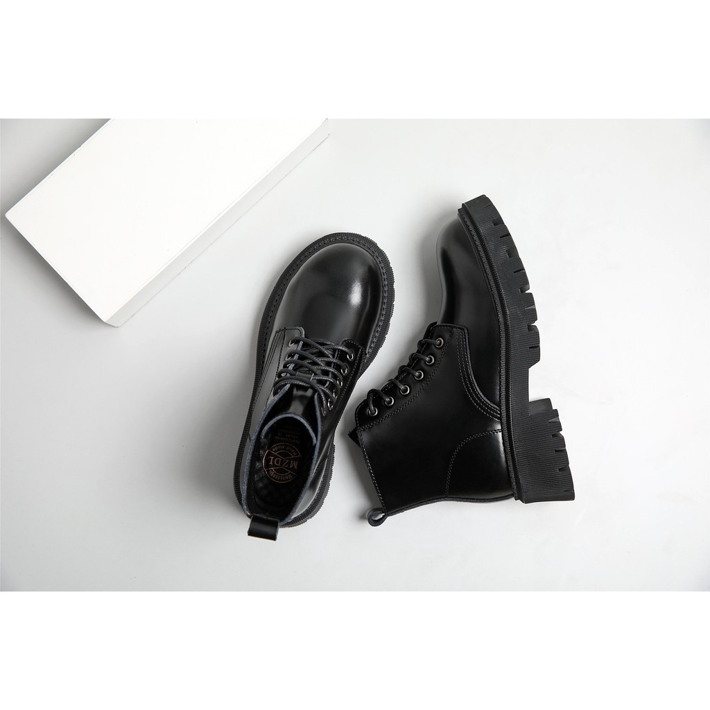 Original boots 6 lỗ xỏ đế cao - Boots da bò nữ