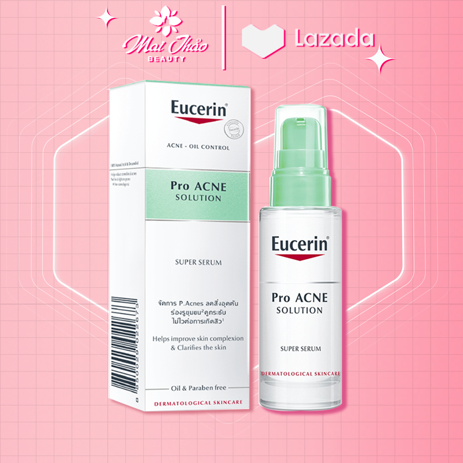 Eucerin Tinh chất loại sạch mụn không viêm ProAcne Super Serum 30ml