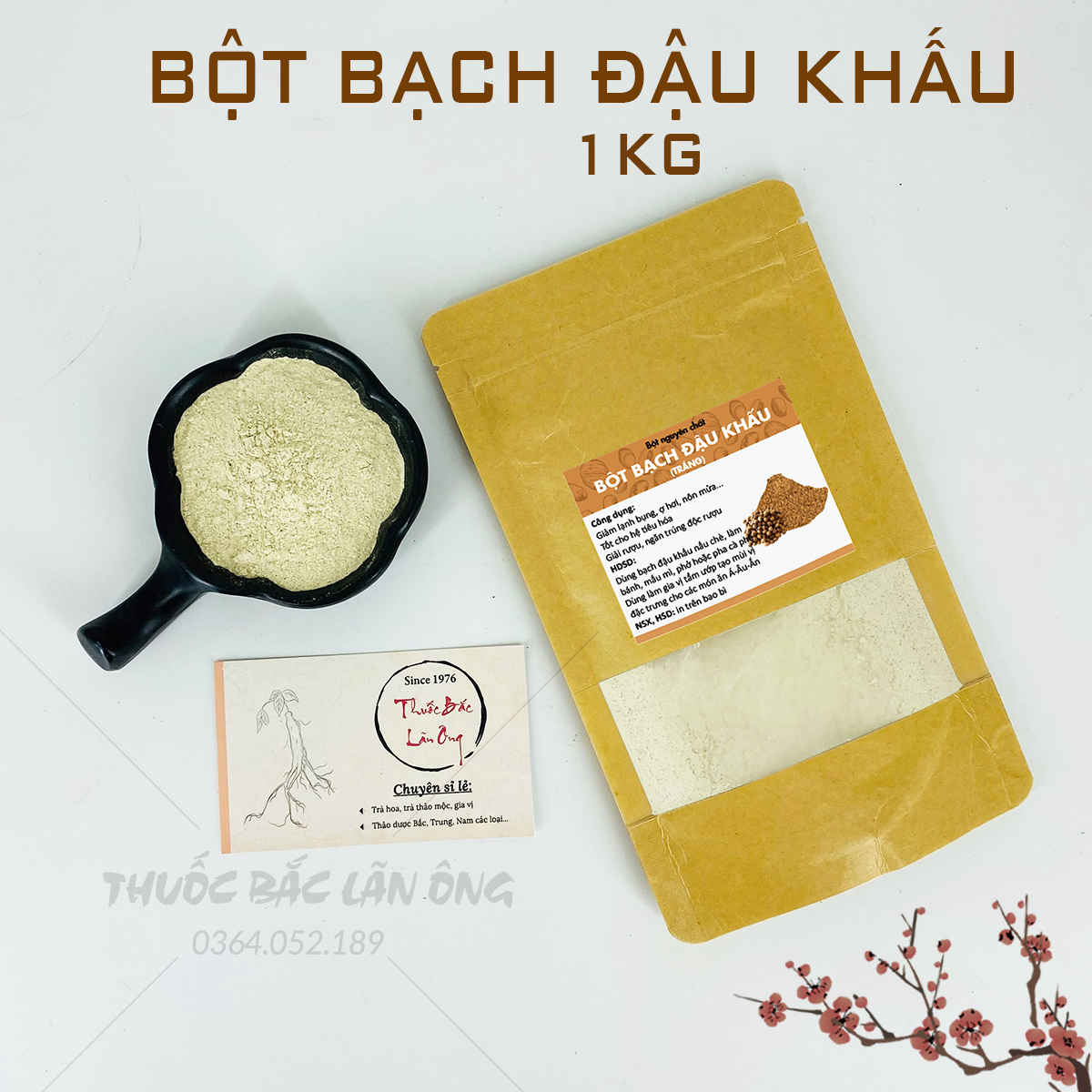 Bột bạch đậu khấu trắng, Cardamon, gia vị nấu ăn - Lãn Ông