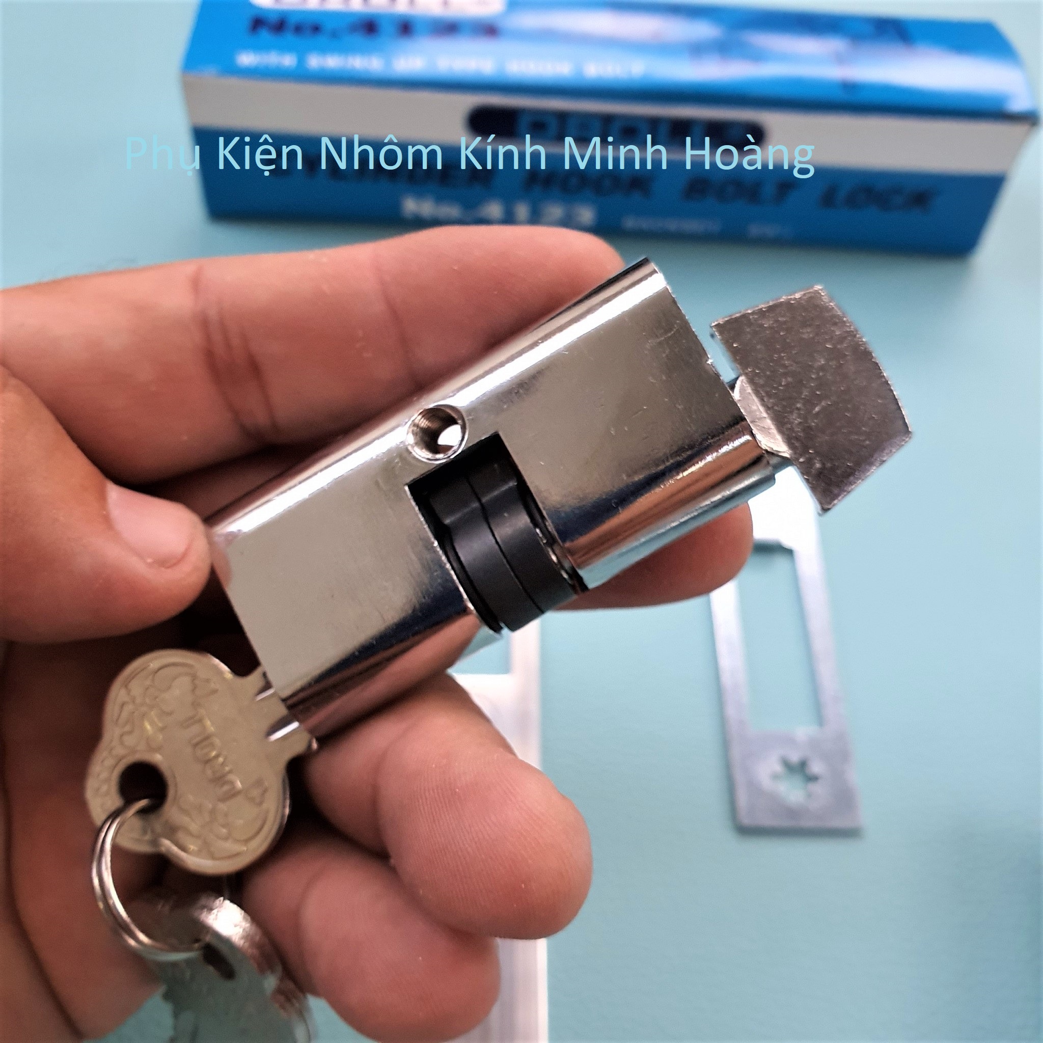Khóa âm cửa lùa, khóa móc cửa lùa 4123 (Droll) dùng cho cửa Nhôm lùa