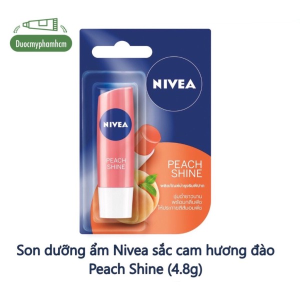 [HCM]Son dưỡng ẩm Nivea sắc cam hương đào Peach Shine (4.8g)