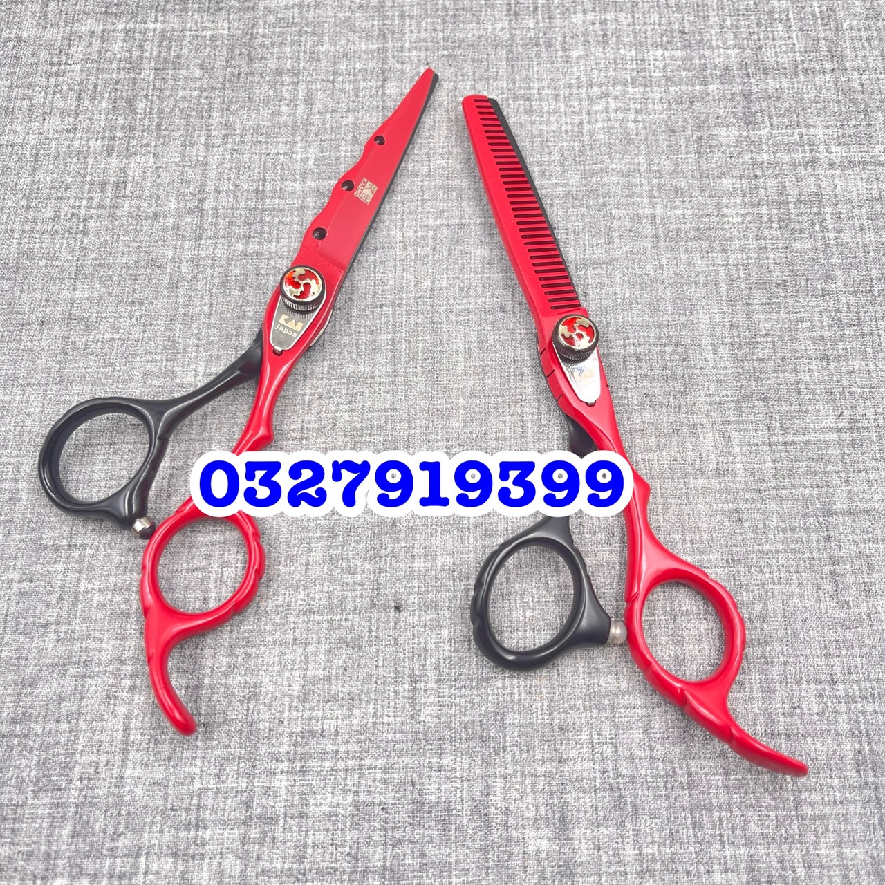 Kéo cắt tóc cao cấp Kai 6.0 ( đỏ đen )