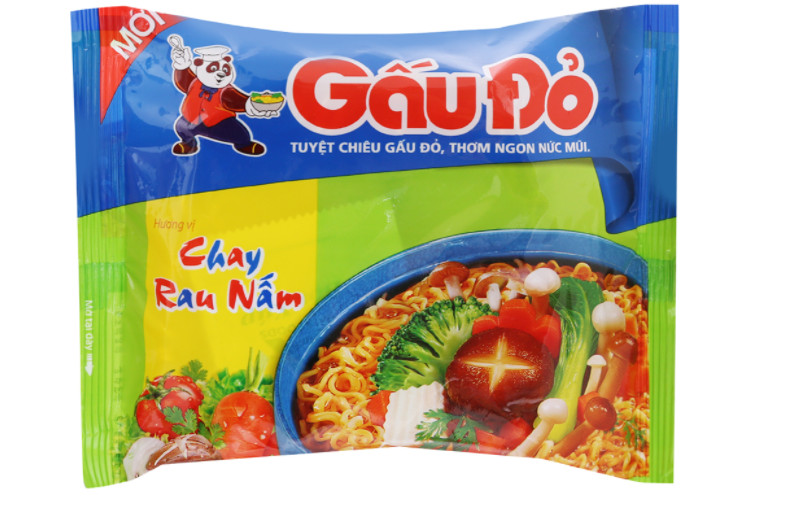 MÌ CHAY RAU NẤM GẤU ĐỎ(THÙNG 30 GÓI).