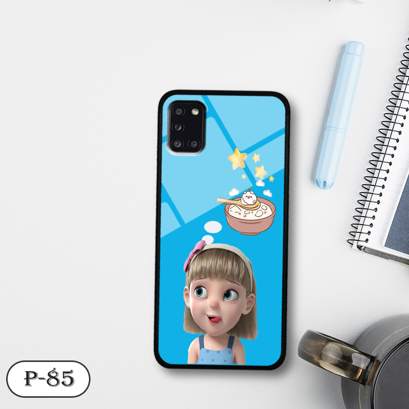 Ốp lưng kính 3D cute Samsung A31