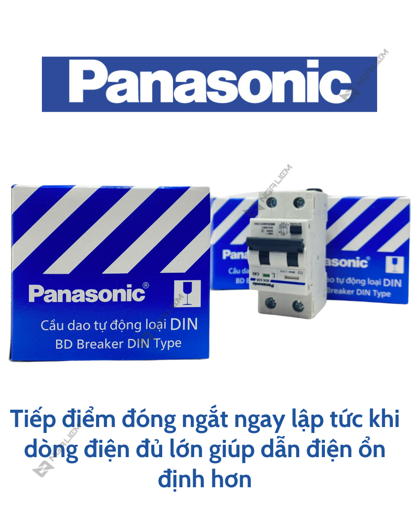CB 2 Tép (2 Pha) 16A, 20A, 25A, 32A, 40A, 50A, 63A PANASONIC (BBD_CNV)