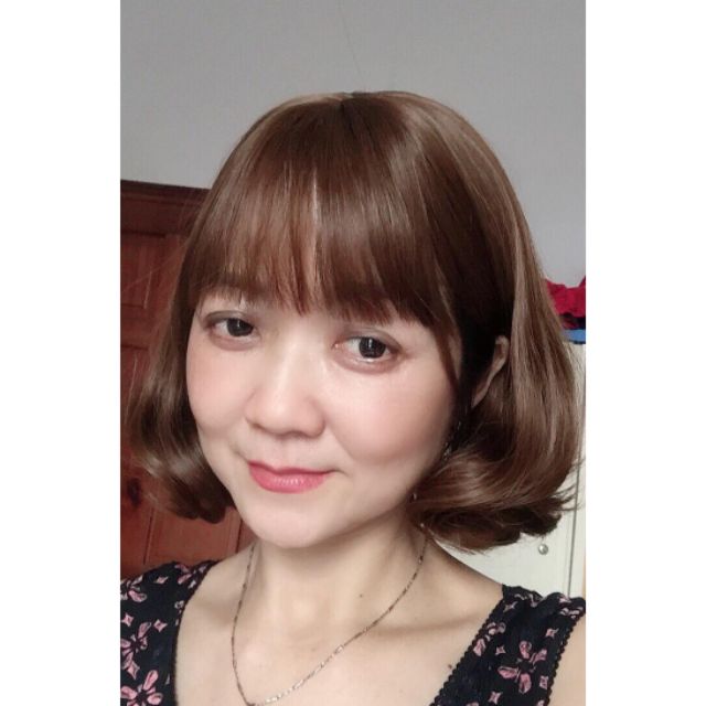 Tóc giả nữ đẹp 🥰freeship🥰-tóc giả nguyên đầu xoăn ngắn 20cm