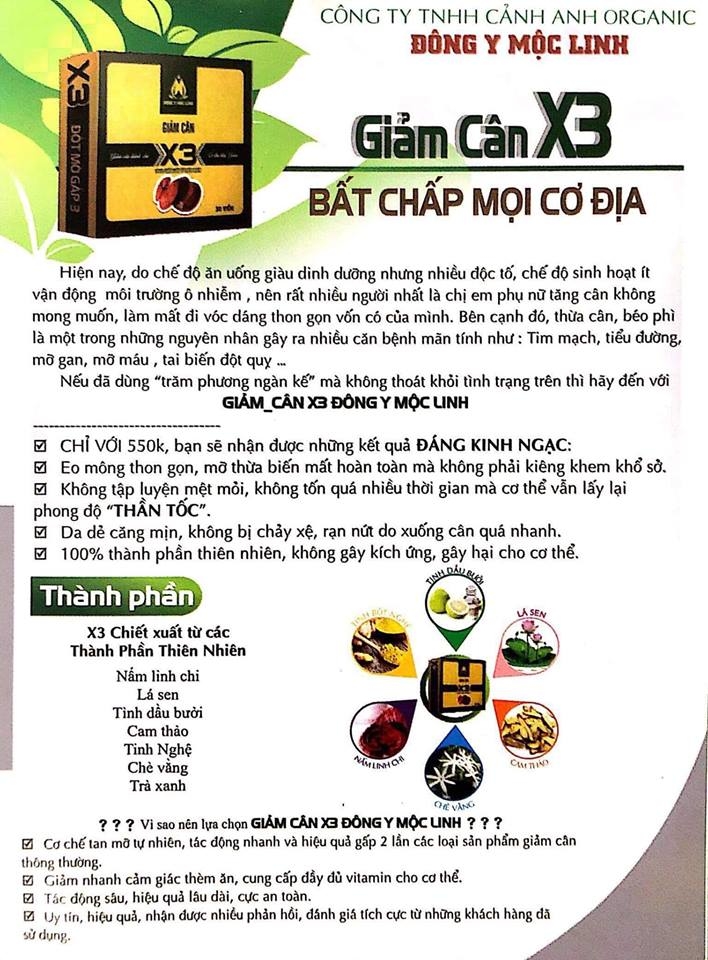 [HCM]GIẢM CÂN SLIM X3 + TẶNG 1 ĐỐT MỞ