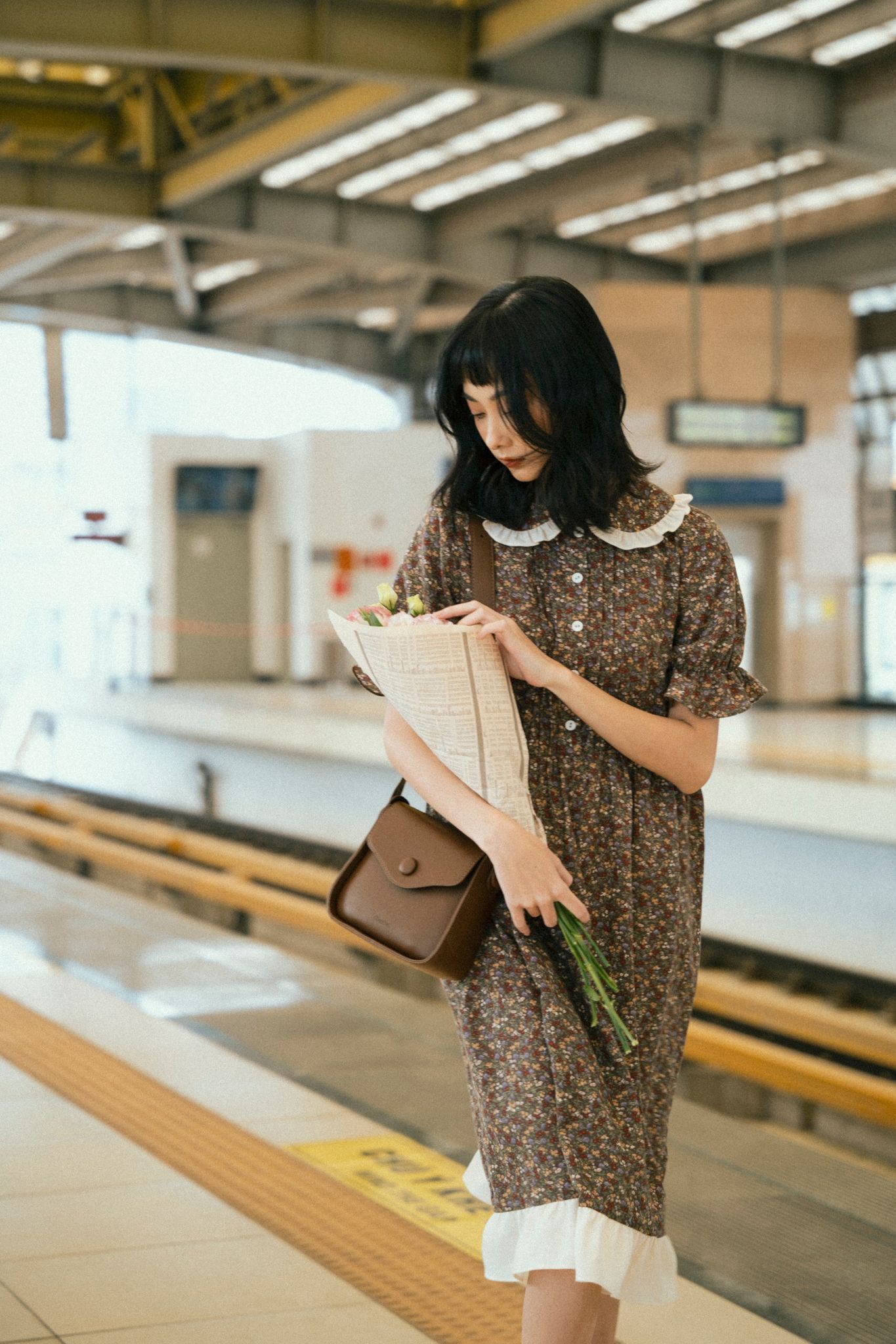 Áo Khoác Houndstooth Túi Lật Madelen