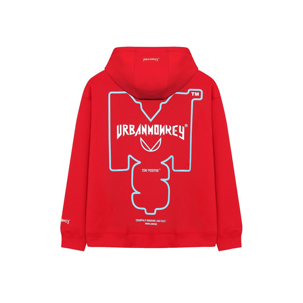 Áo Hoodie [ Urban Monkey ] Essential 2021 2.0 - Đỏ