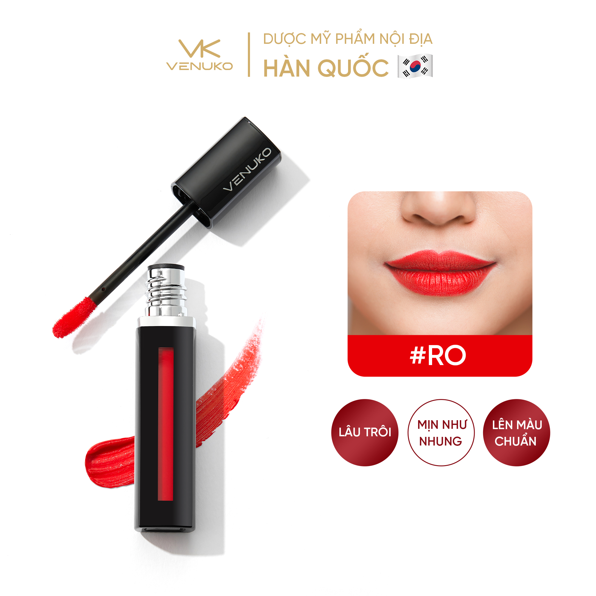 Son Venuko Tint 5ml màu Đỏ Cam - RO