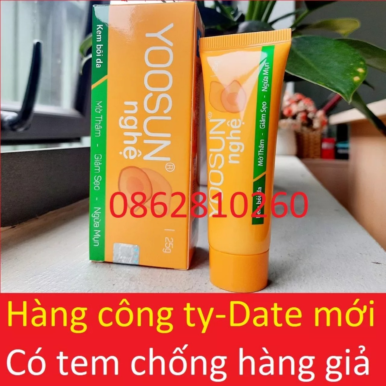 Kem nghệ bôi da mờ thâm giảm sẹo ngừa mụn làm mịn trắng da Yoosun nghệ tuýp 25g date mới