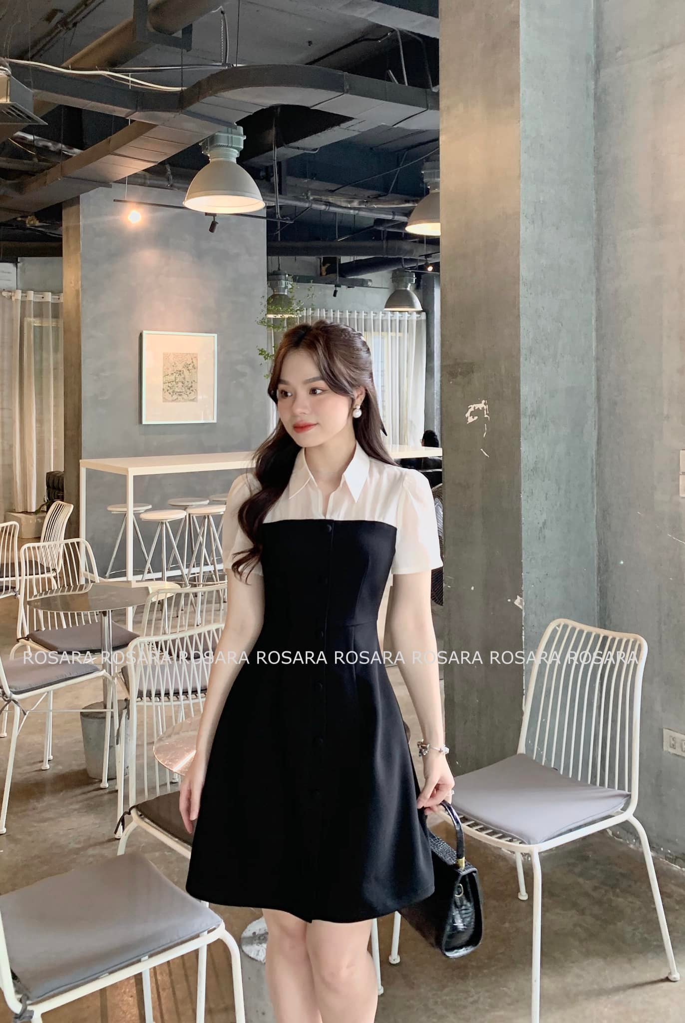 Váy công sở thời trang nữ dáng xòe Rosara VA44