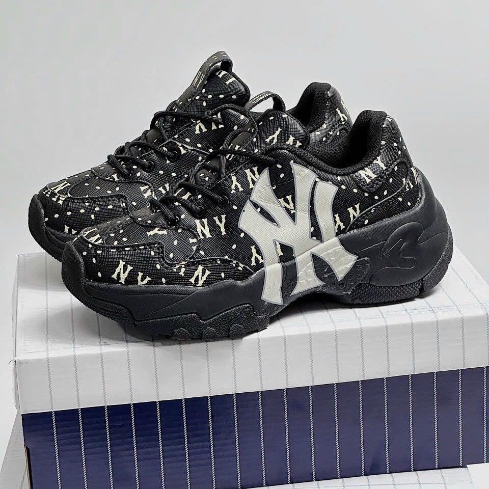 [TẶNG HỘP+TẤT] Giày MLB hàn quốc monogram Ny full đen hàng cao cấp size 36-43