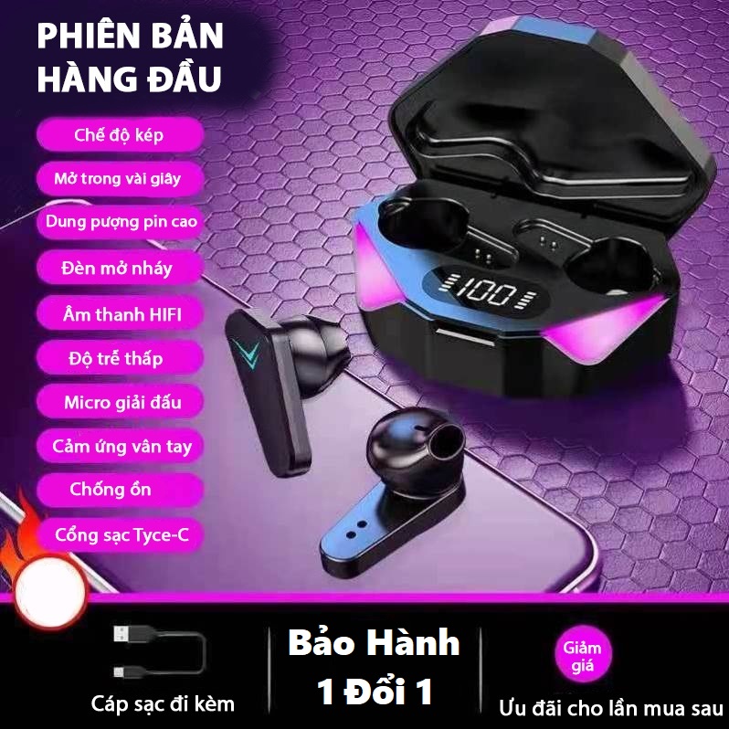 Tai Nghe X15 Không Dây Bluetooth 5.1 Giảm Tiếng Ồn Cảm Ứng Điều Khiển Vân Tay Âm Thanh Hifi 9D Cho Điện Thoại Gaming