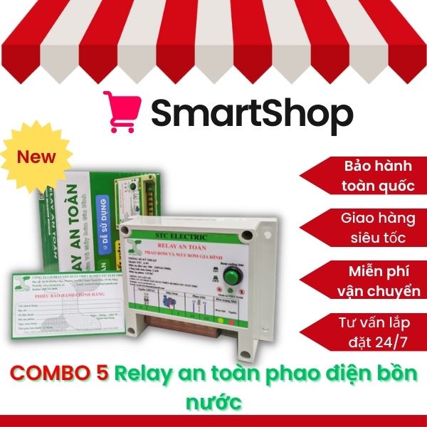 [ COMBO 05 SẢN PHẨM ] Rơ le an toàn phao điện máy bơm A_01 2000W