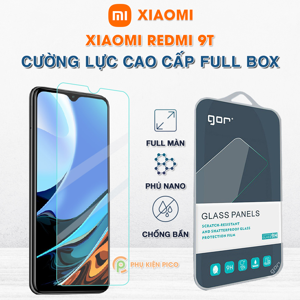 Kính cường lực Redmi 9T full màn chính hãng Gor dùng chung với mọi loại ốp lưng - Dán màn hình Xiaomi Redmi 9T