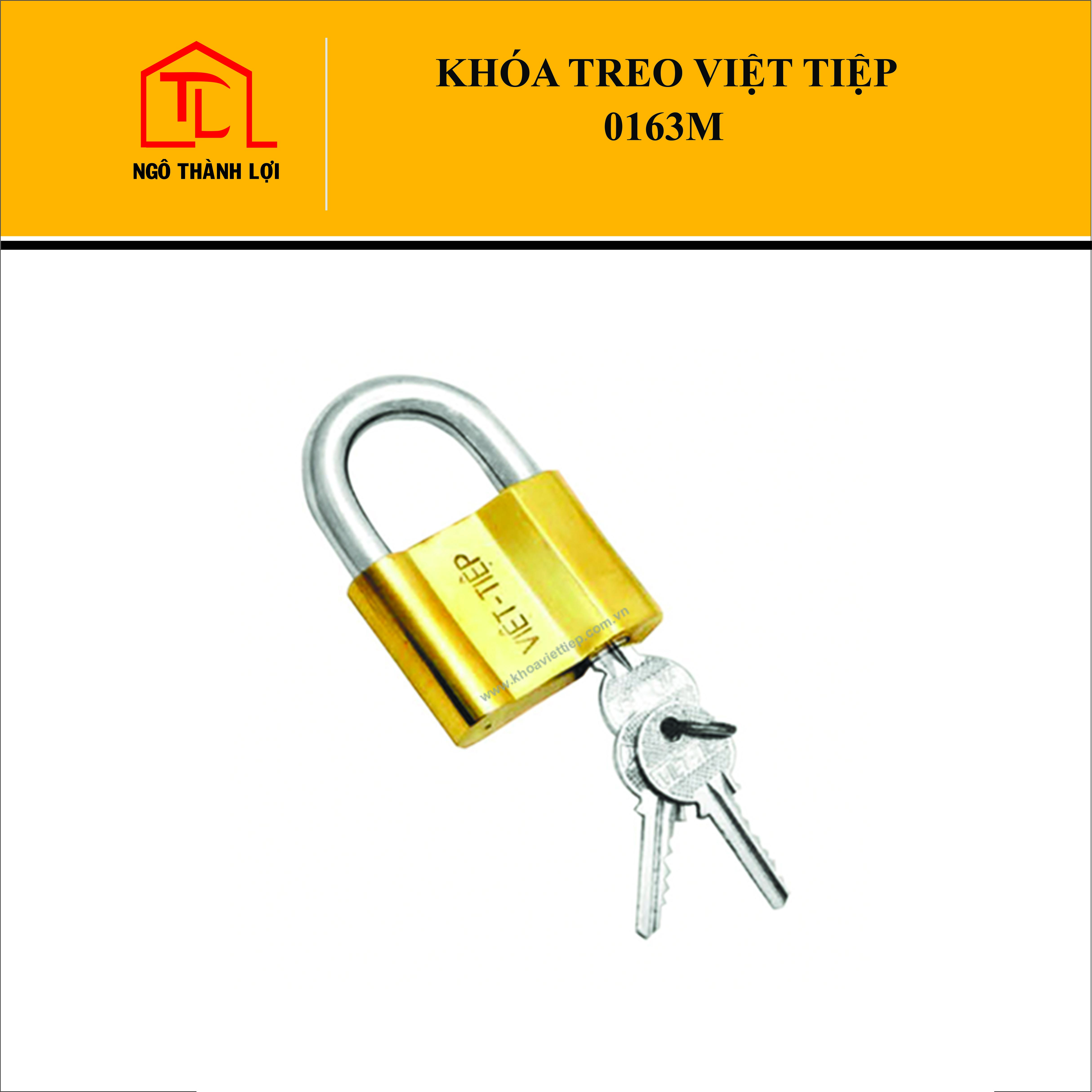 Ổ Khóa cửa treo Việt Tiệp 0163M đồng vàng giá tốt có bán tại Ngô Thành Lợi ship toàn quốc