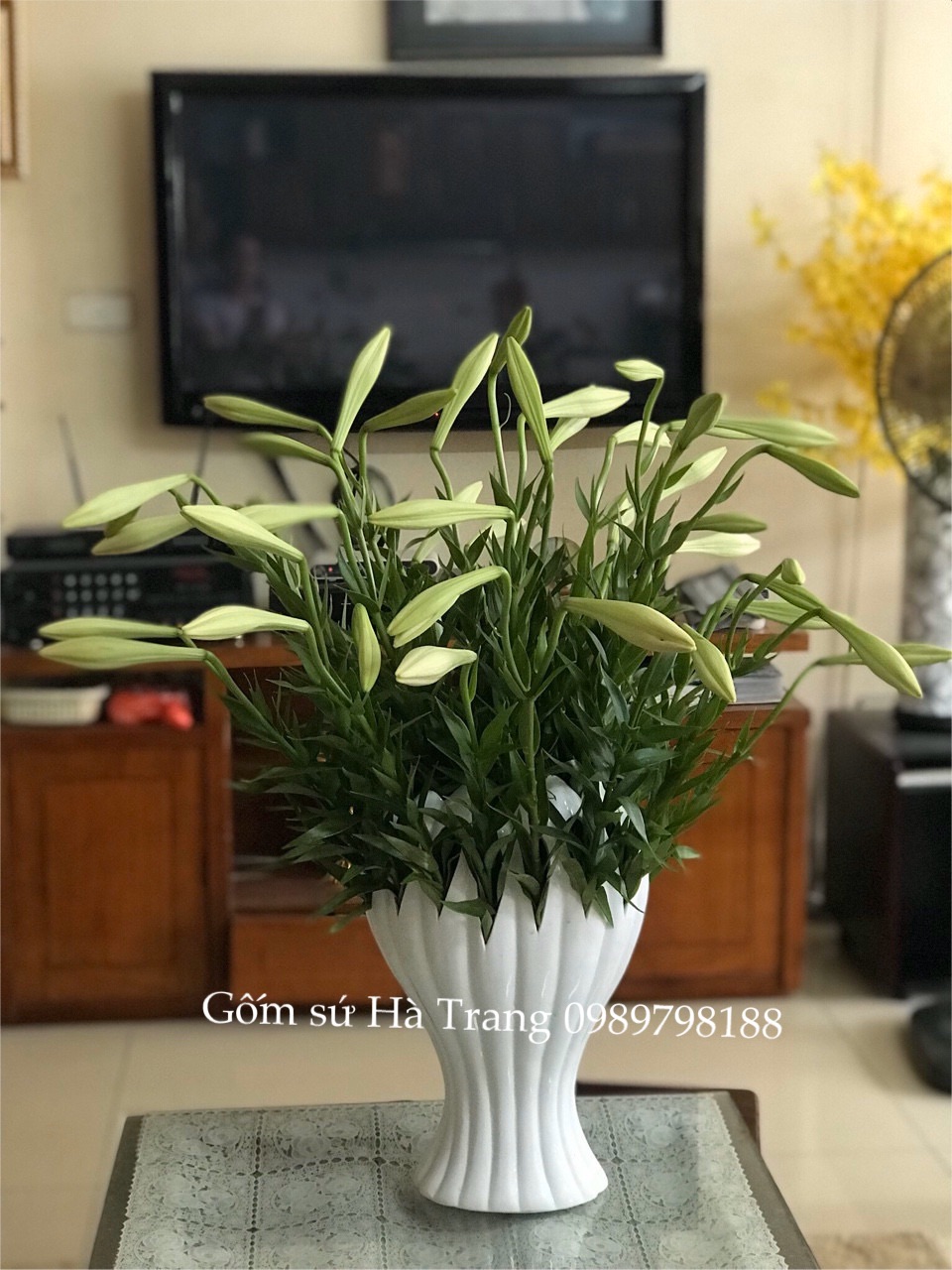 Lọ hoa bàn tay phật gốm sứ Bát Tràng cao cấp