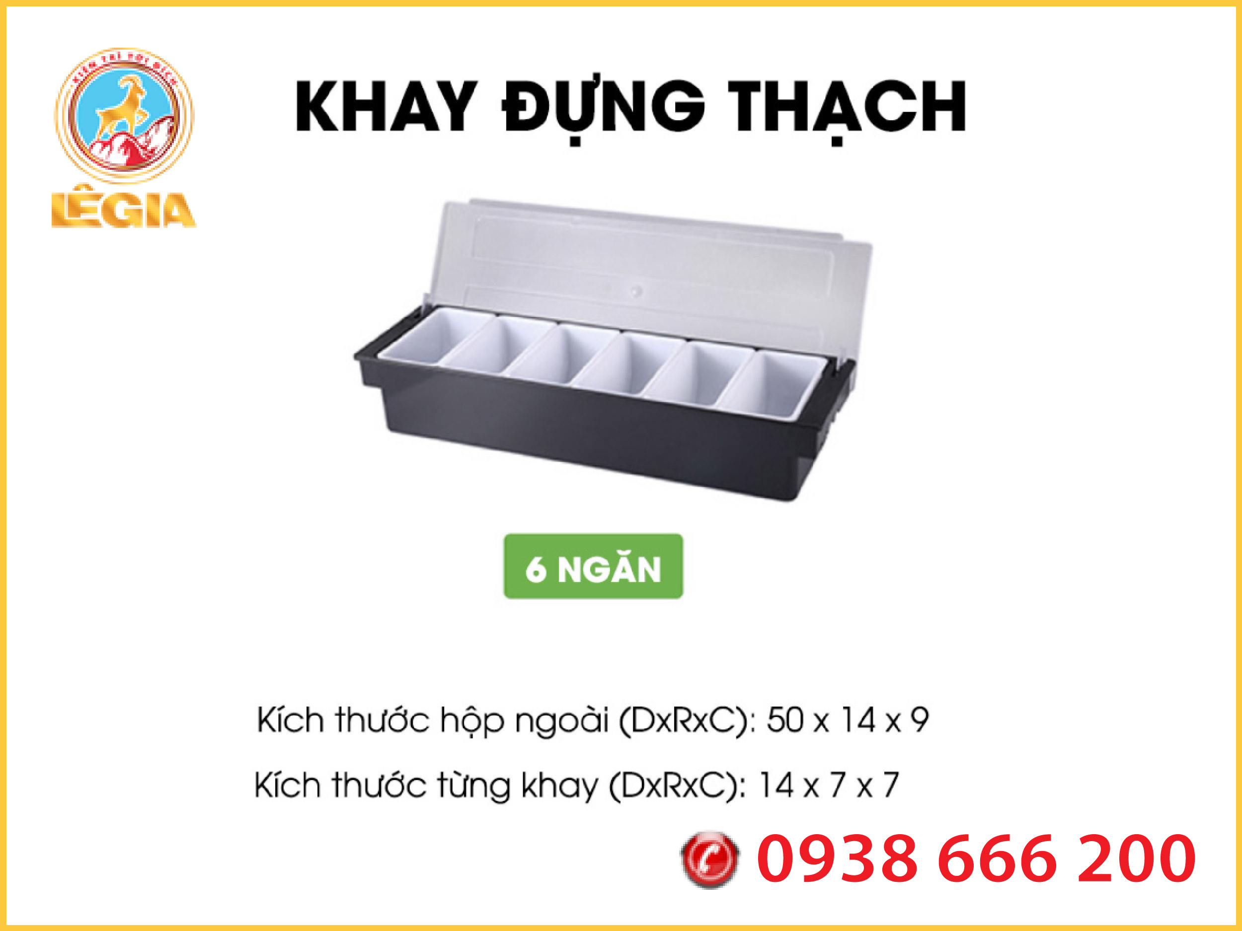 Hộp khay nhựa đựng topping 6 ngăn