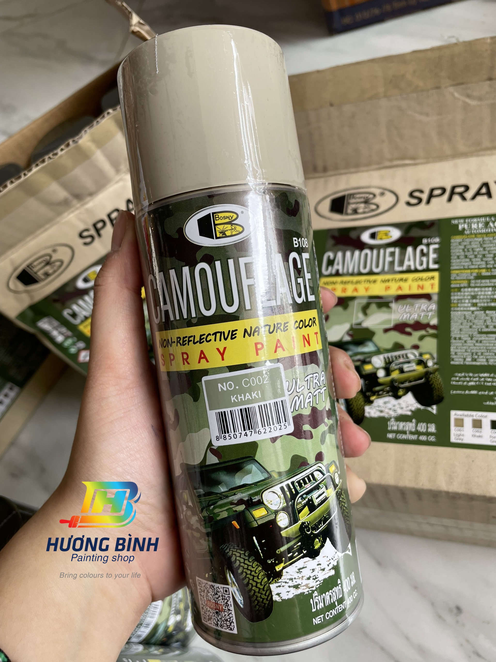 Sơn xịt BOSNY Camouflage (400ml)