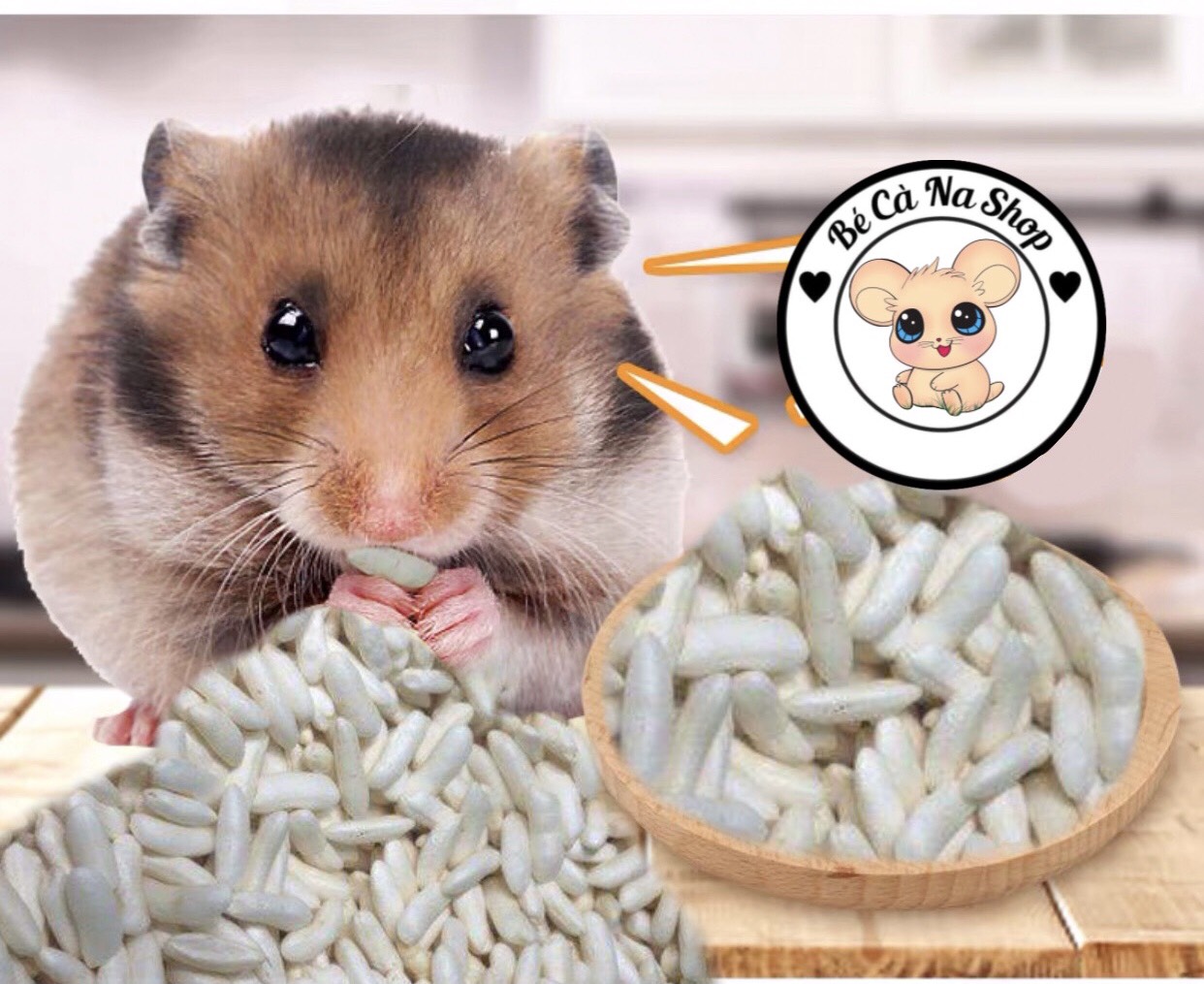 cốm gạo , bỏng gạo cho hamster