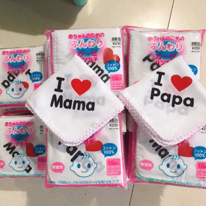 Combo 10 khăn xô trắng Papa Mama
