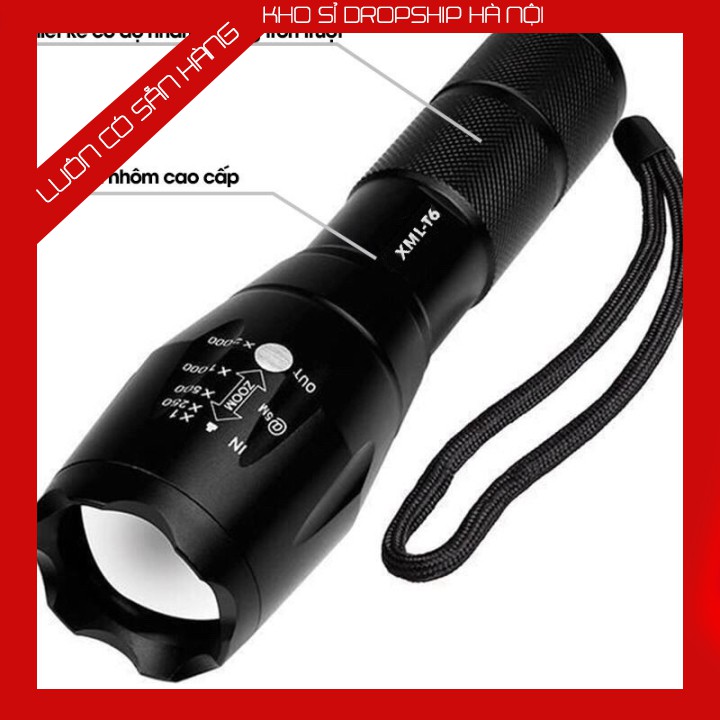 Đèn pin siêu sáng bóng led xml t6  bin mini cầm tay