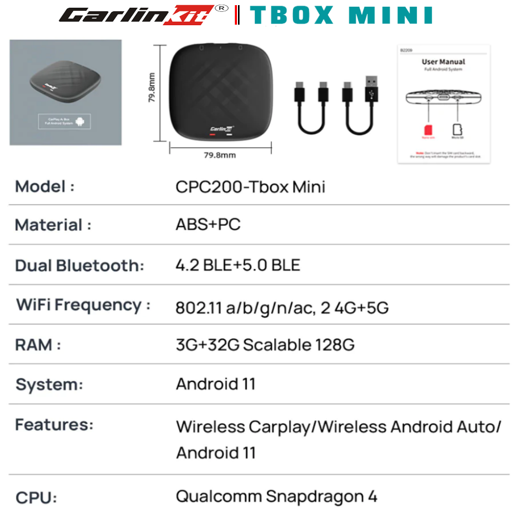 Android box  ô tô CarlinKit Tbox Mini