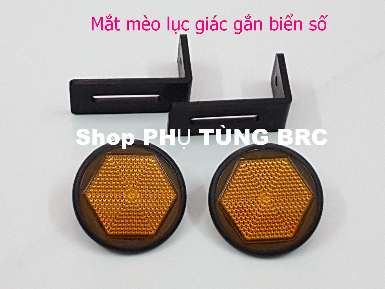 Mắt mèo lục giác gắn biển số ( SL: 1 cặp kèm pát, có 5 màu cho khách chọn)