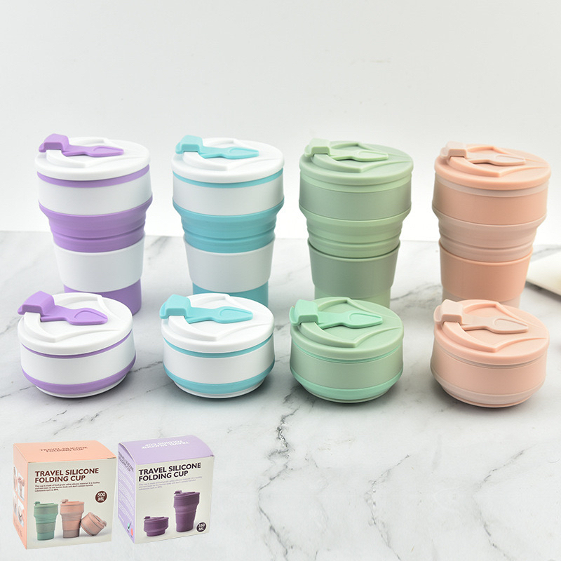Ly nước silicon 350ml gấp gọn