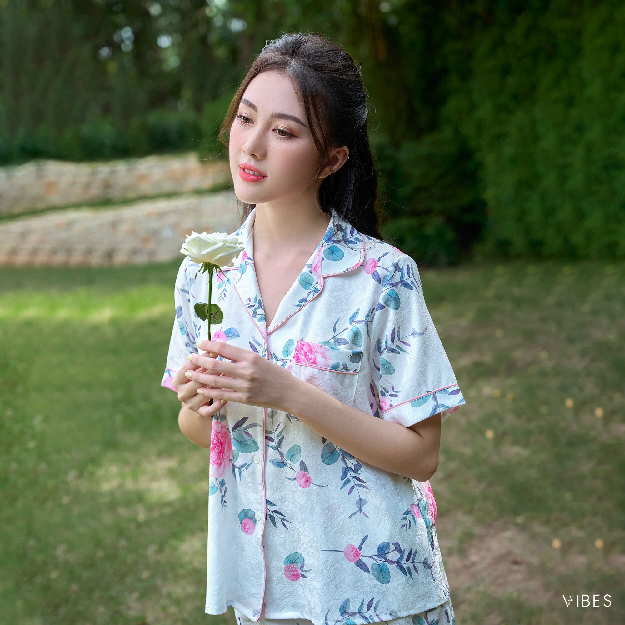 VIBES Pijama ngắn Lụa gấm Rosie Py Set