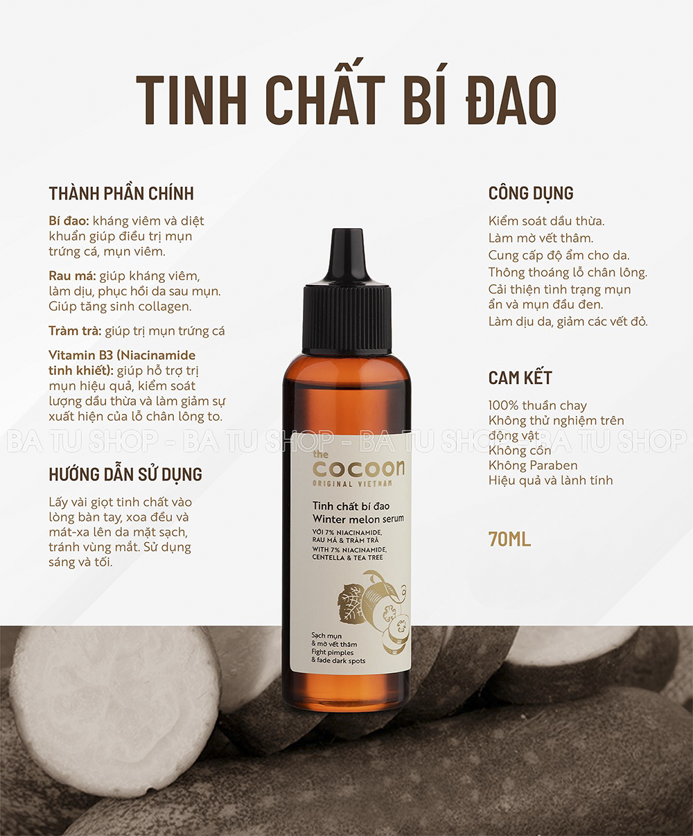 Tinh Chất Bí Đao Cocoon 70ml serum Winter melon