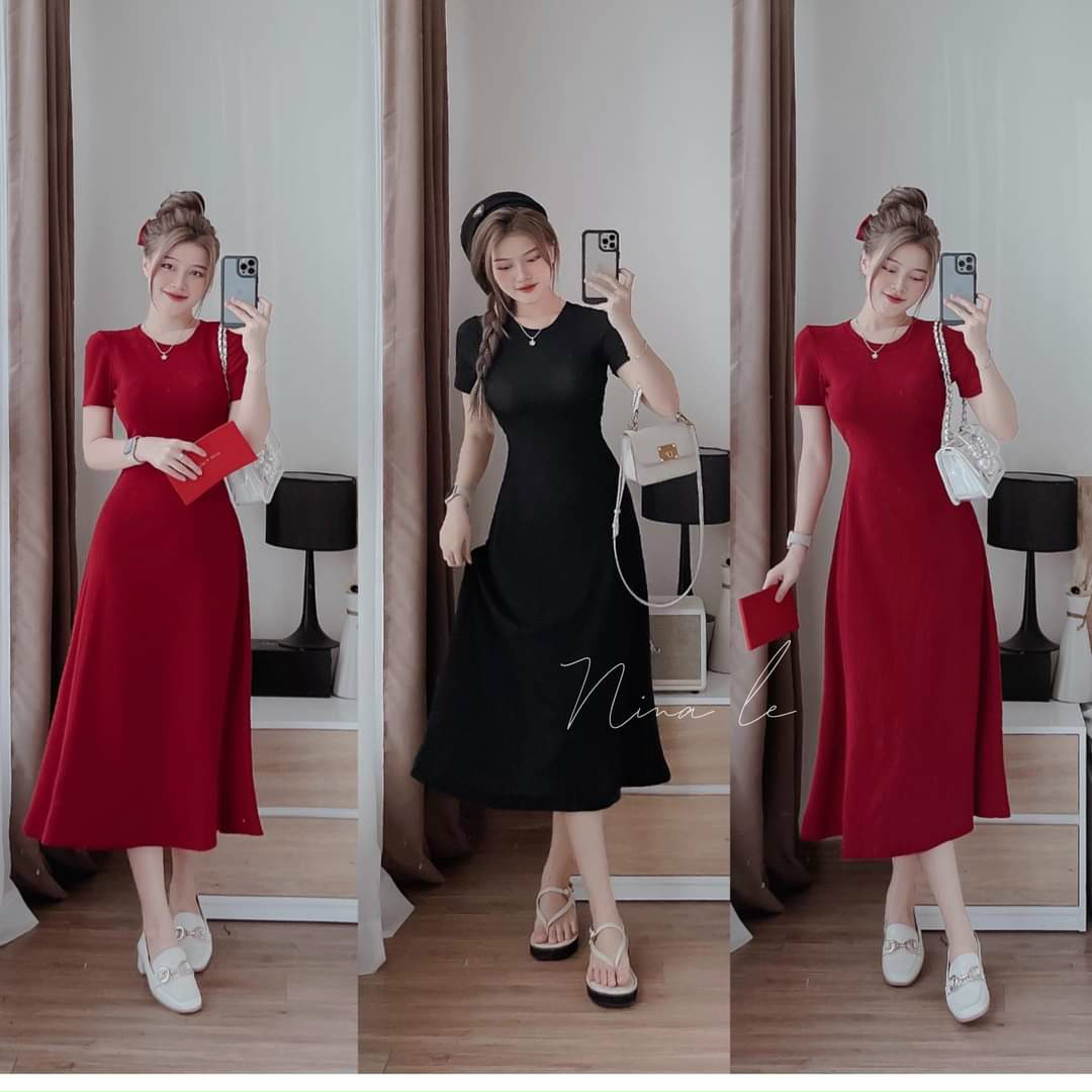 ĐẦM HỞ LƯNG XÒE DÀI CÓ MÚT CỰC ĐẸP