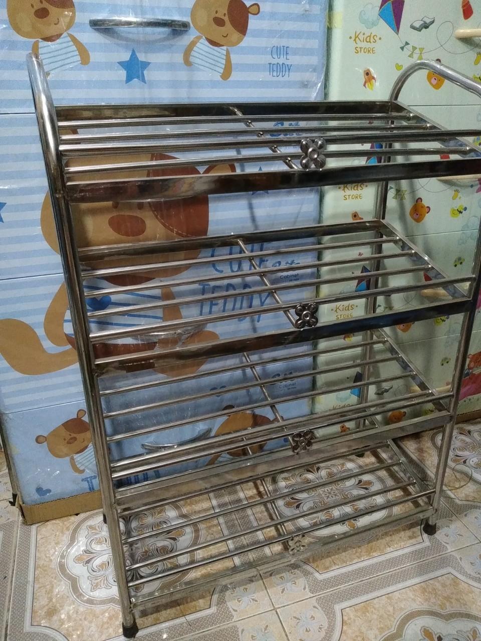 Kệ dép inox 201 hàng siêu dày 4 tầng