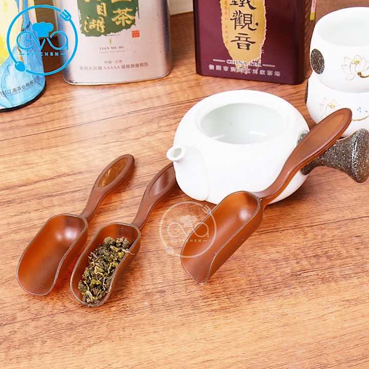 [HCM]Combo 2 Muỗng Múc Trà Nhựa Nâu Teaspoon
