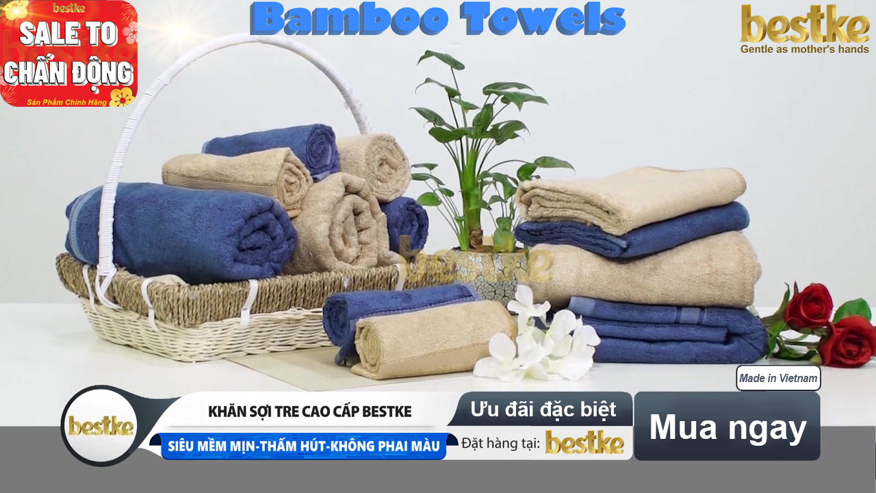Khăn sợi tre, khăn mặt bamboo bestke