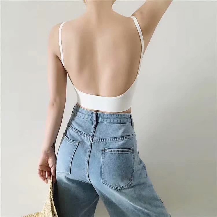 Áo bra 2 dây cổ V bo gân thoáng khí