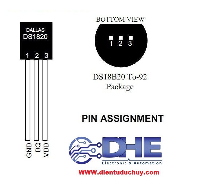 IC DS18B20 - CẢM BIẾN NHIỆT ĐỘ (LOẠI TỐT)