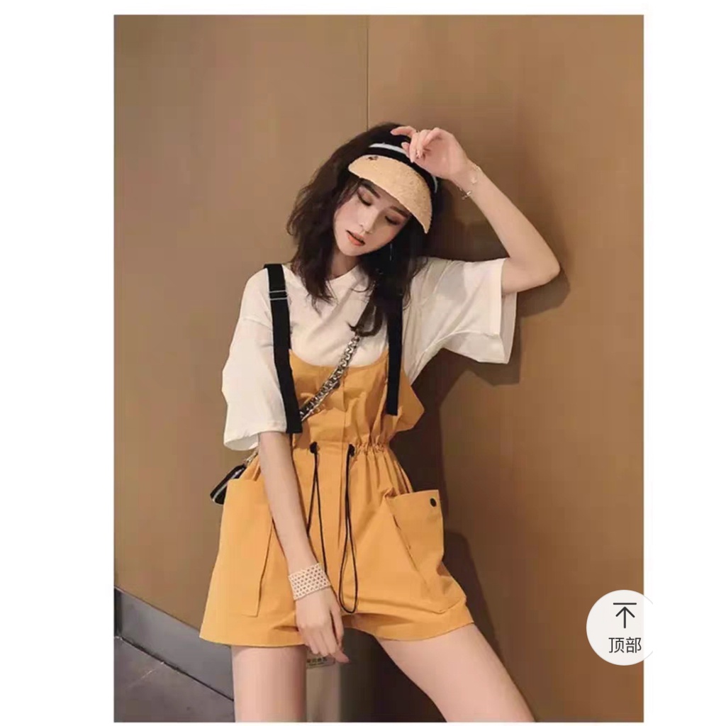 Quần Yếm Nữ Kaki Có Dây Thắt eo