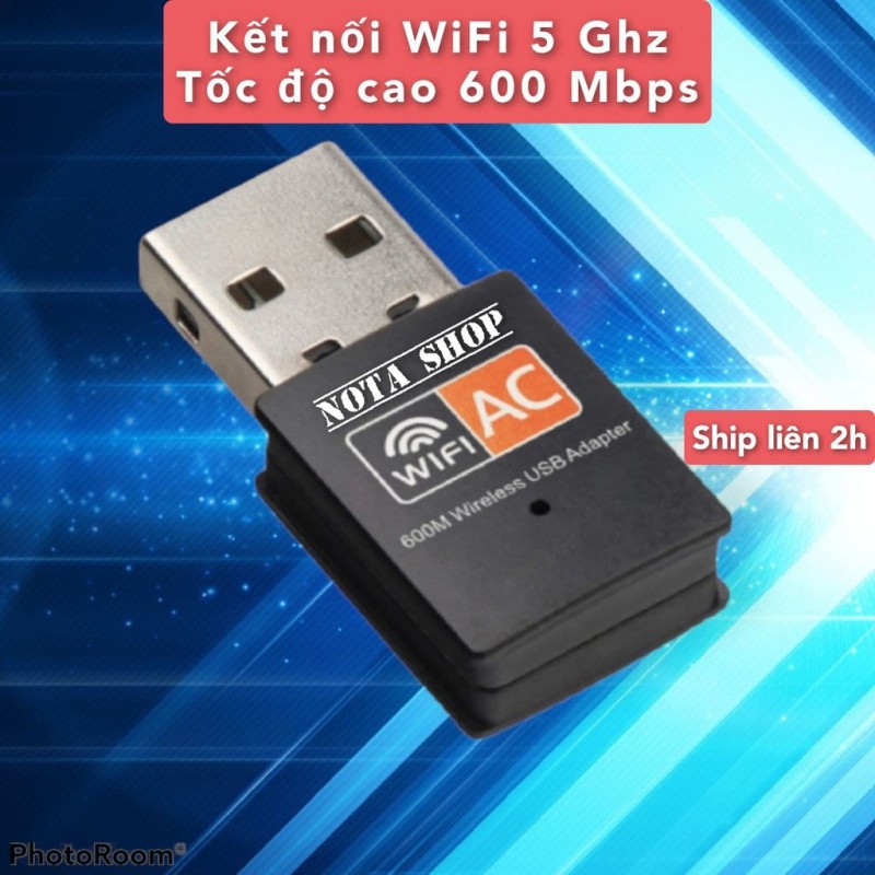 Bảng giá [CÓ SẴN] Kết nối WIFI 5G, thu sóng wifi 5 Gigabit AC bằng USB wifi, tốc độ cao 600Mbps cho máy bàn pc laptop, có 5G Hz Phong Vũ