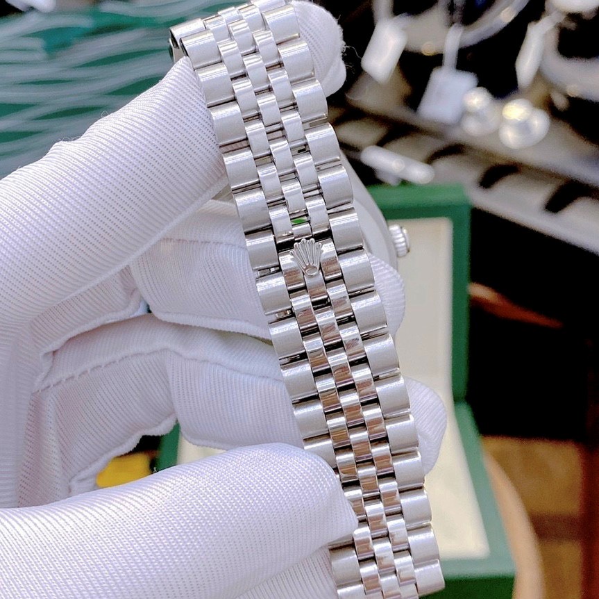 [HCM]Đồng Hồ Rolex Nam Dây Bạc Mặt Khía Trắng 41mm