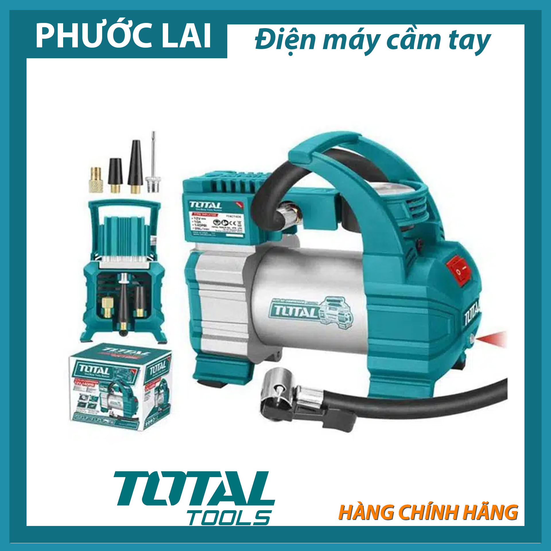 Dụng cụ kiểm tra hơi lốp xe Ôtô 12V Total TTAC1406 chính hãng