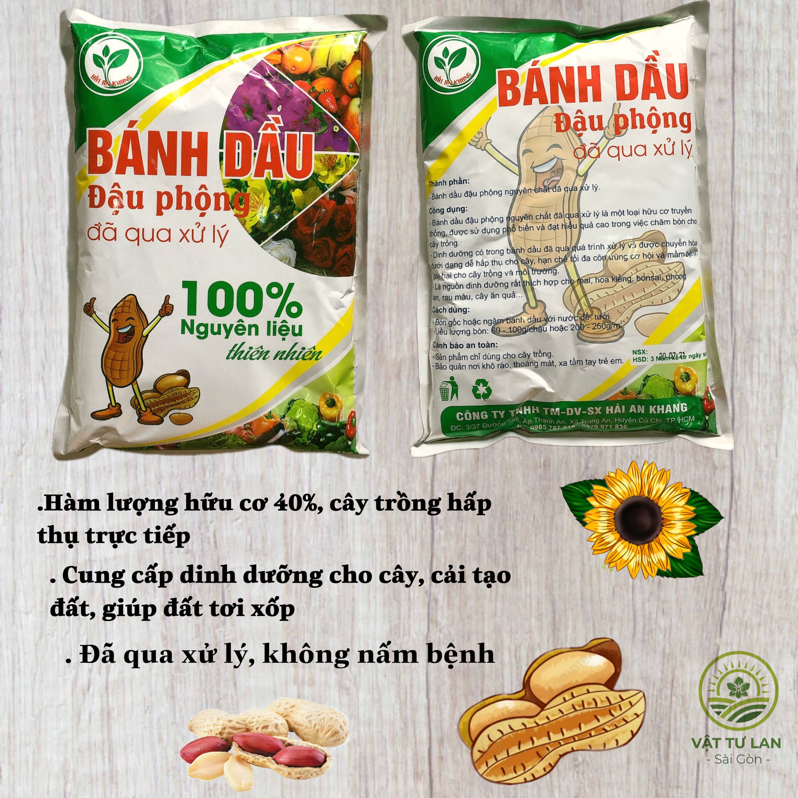 [HCM]Phân bánh dầu đậu phộng 01kg