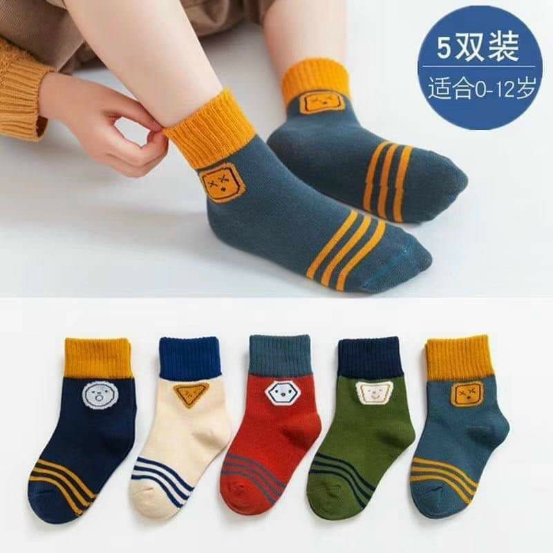 10 Đôi Tất Kẻ Cổ Cao Cho Bé Set 5 Đôi, Bao Chất Bao Đẹp