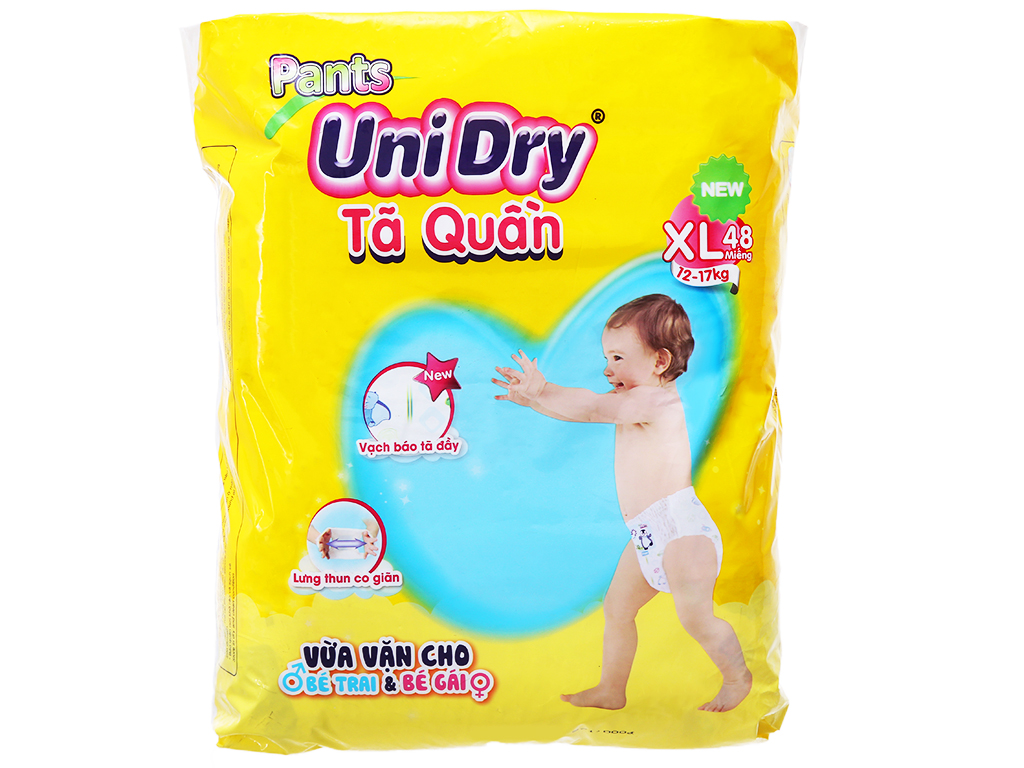 Bỉm - Tã quần Unidry M (60 Miếng)/ L (56 Miếng)/ XL (48 Miếng) - XXL (44 Miếng)