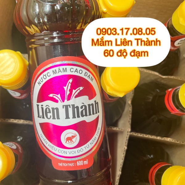 [60 ĐỘ ĐẠM]Nước mắm nhãn ngọc Liên Thành (5oo ml) 60% cốt nhĩ cá cơm