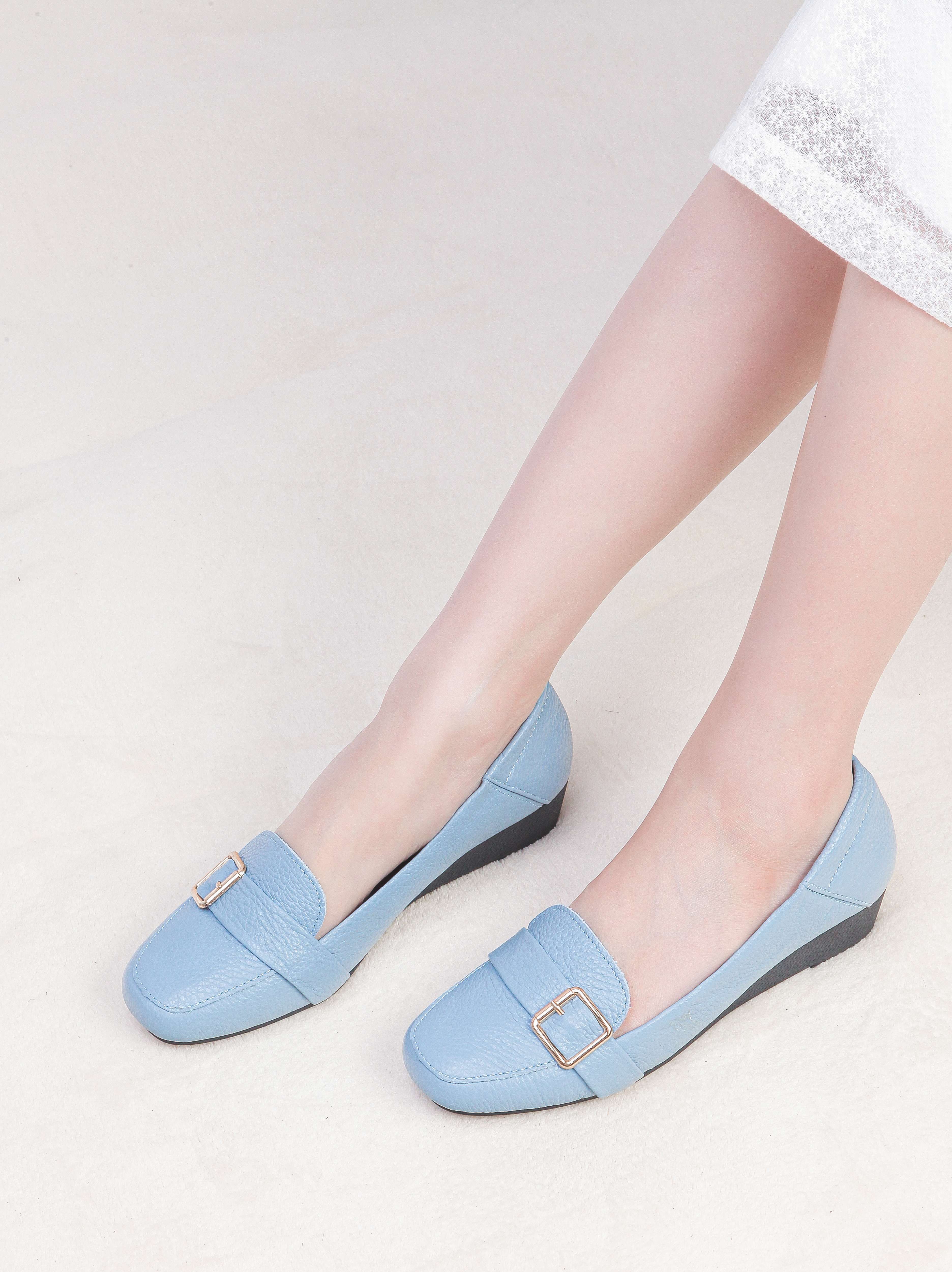 Giày Búp Bê Đế Xuồng Da Thật Gắn Khoá Pixie X596