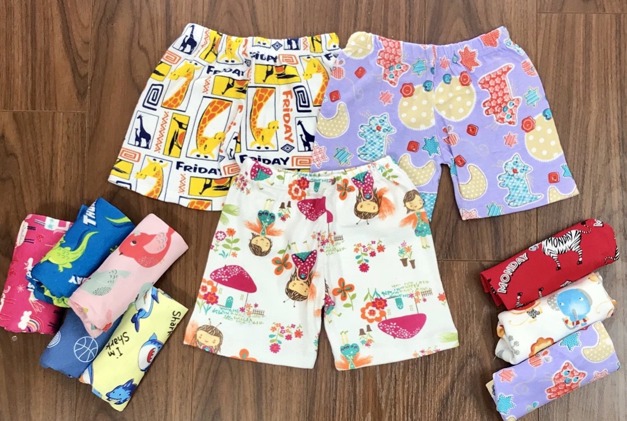 Sét 2 quần đùi thun borip bé trai bé gái 6kg -17kg
