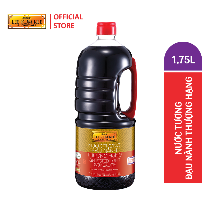 [Đơn 150K Tặng Gói Sốt] Nước tương đậu nành thượng hạng LEE KUM KEE SELECTED LIGHT SOY SAUCE chai nhựa 1.75 lít