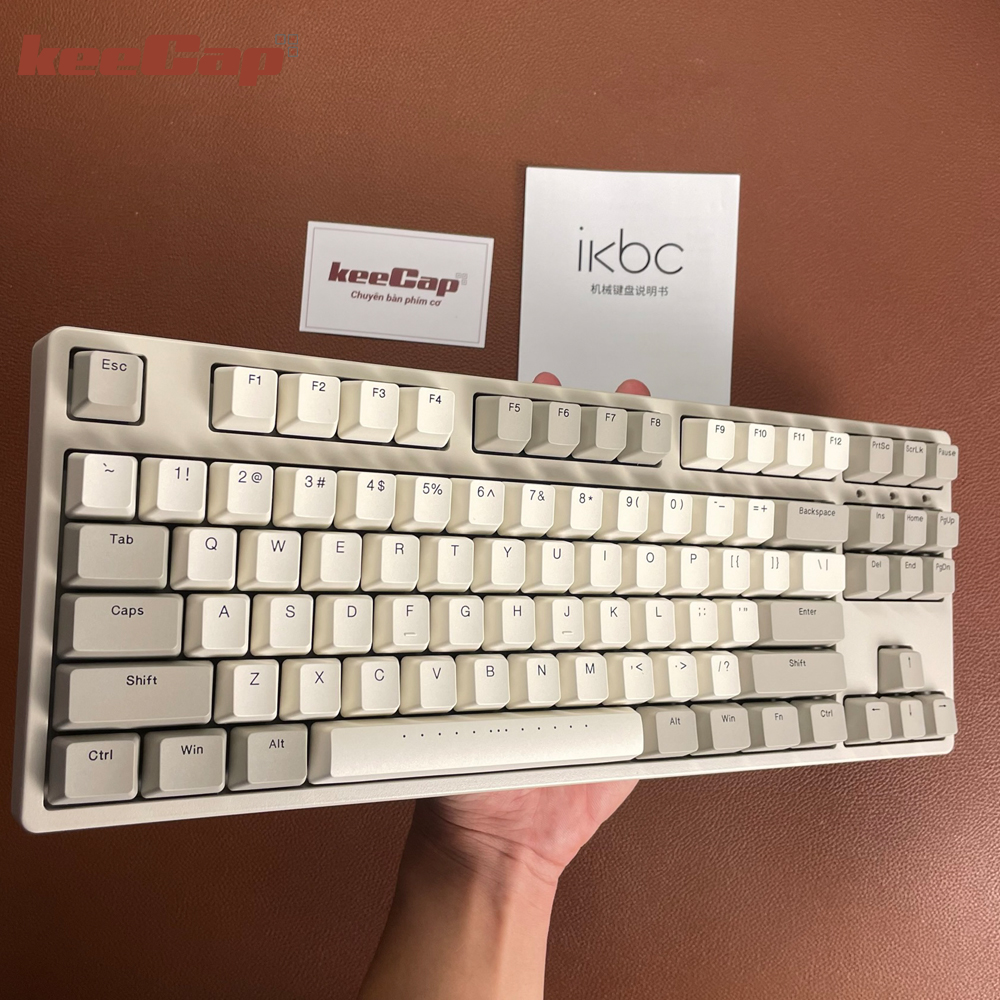 [KEECAP] Bàn phím cơ IKBC W200 Industrial Gray Retro (Wireless 2.4Ghz – Cherry MX Red Switch – 87 phím)